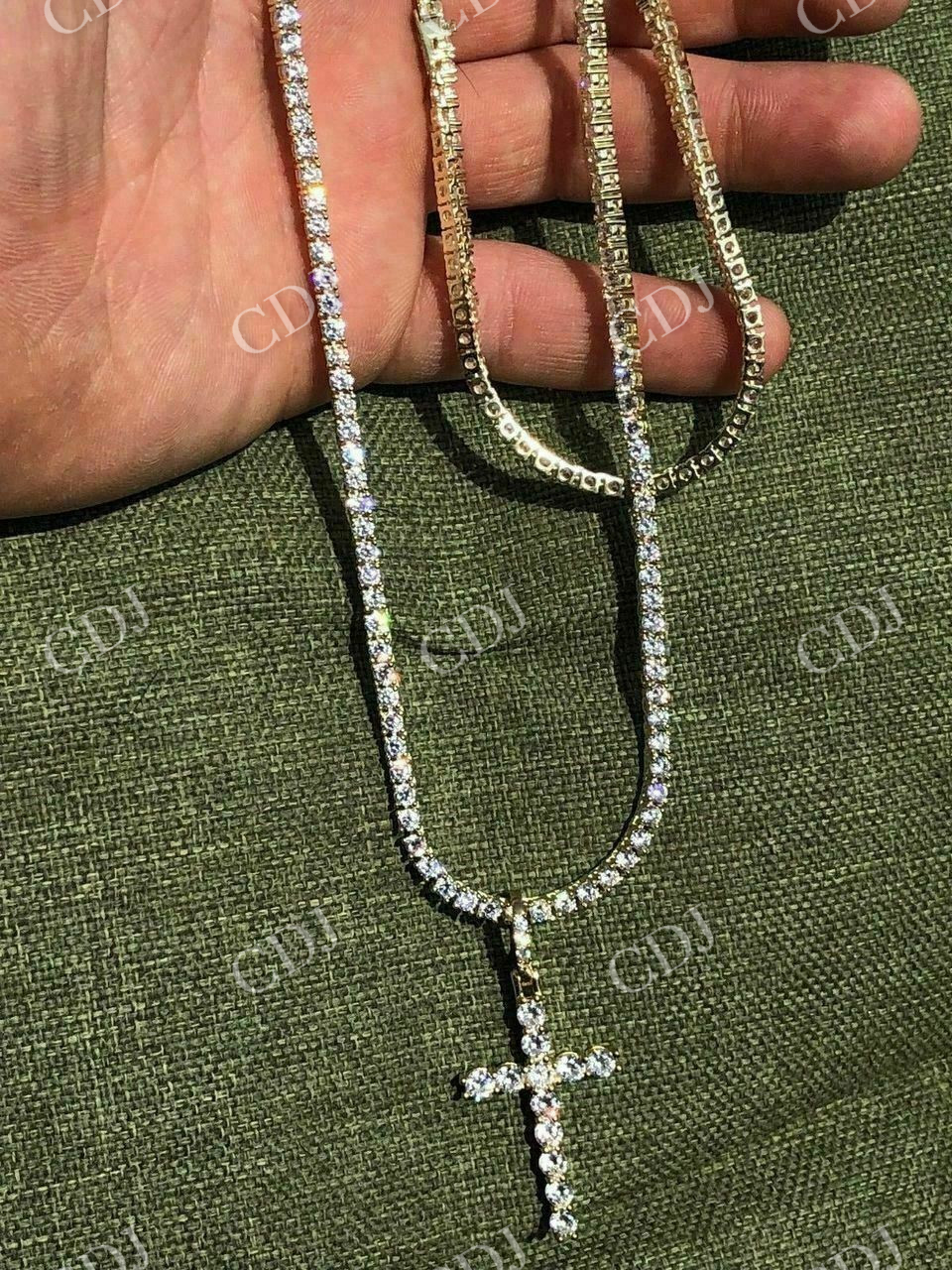 Cross Hip Hop Moissanite Pendant  customdiamjewel   