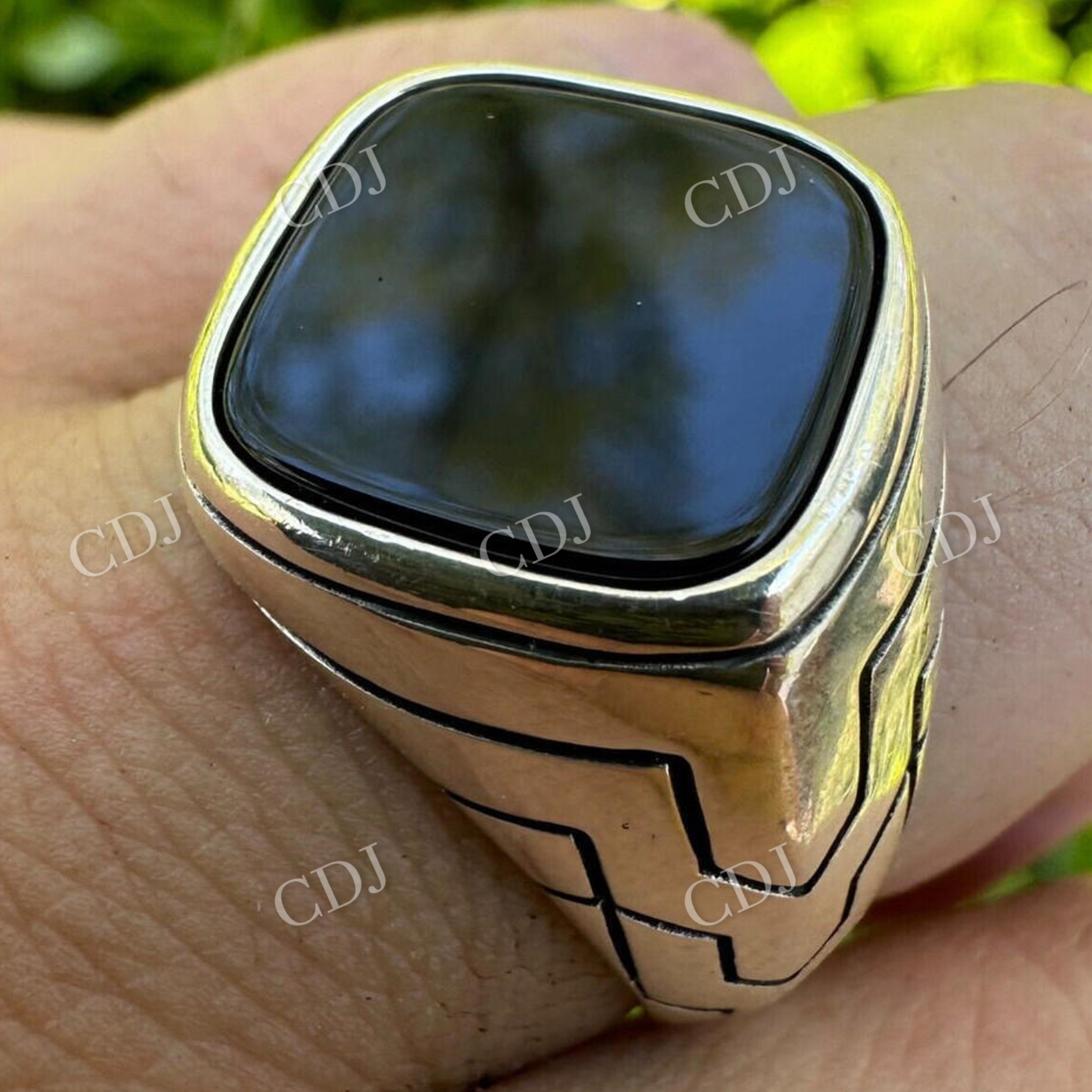 Black Onyx Mens Signet Ring  customdiamjewel   