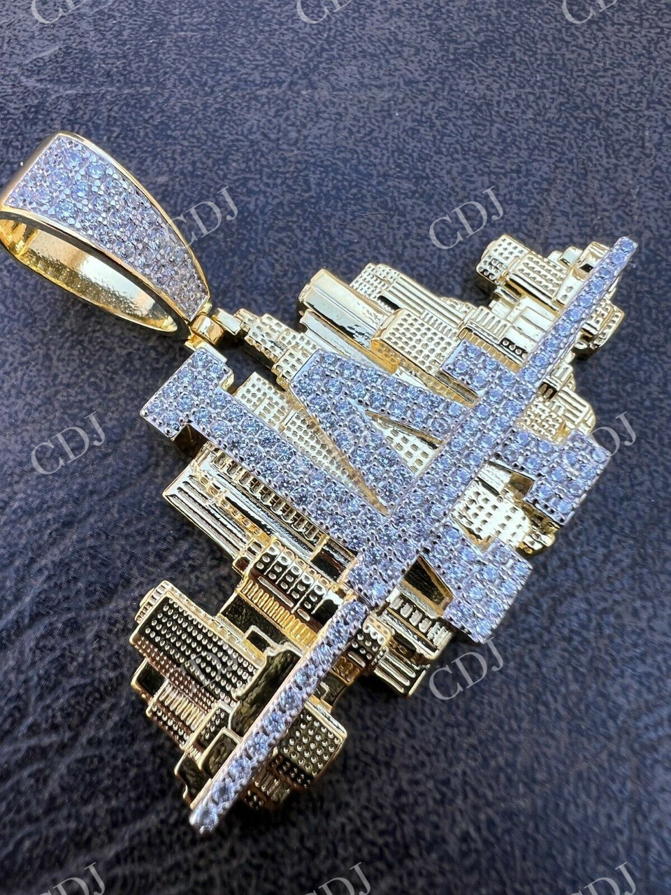 Hip Hop Los Angeles LA Skyline Diamond Pendant  customdiamjewel   