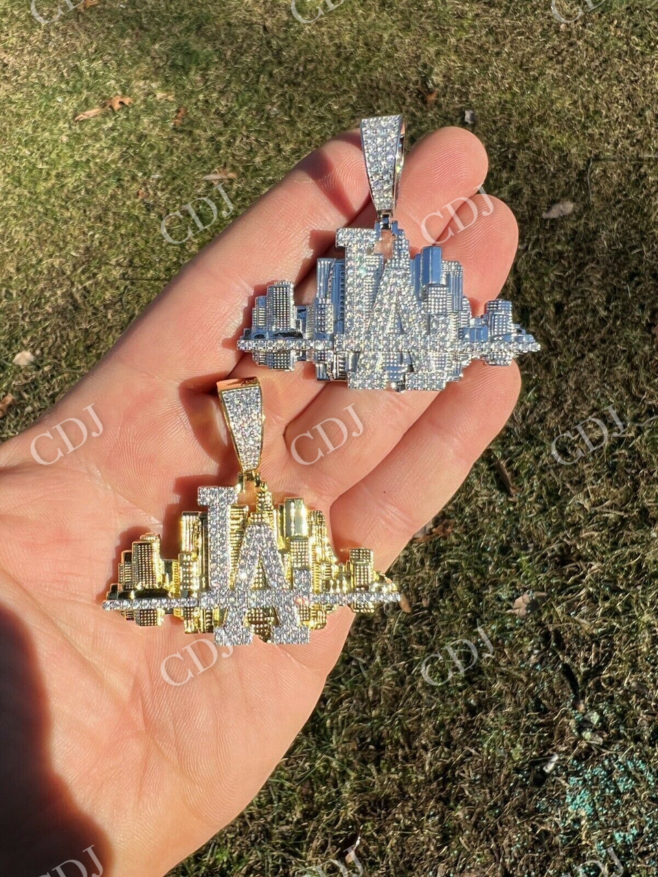 Hip Hop Los Angeles LA Skyline Diamond Pendant  customdiamjewel   