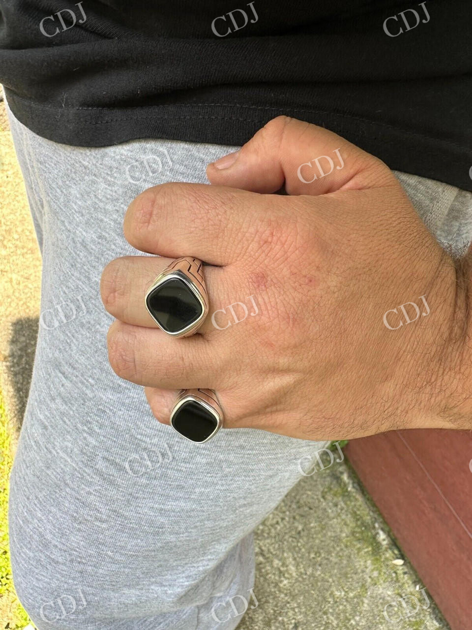 Black Onyx Mens Signet Ring  customdiamjewel   