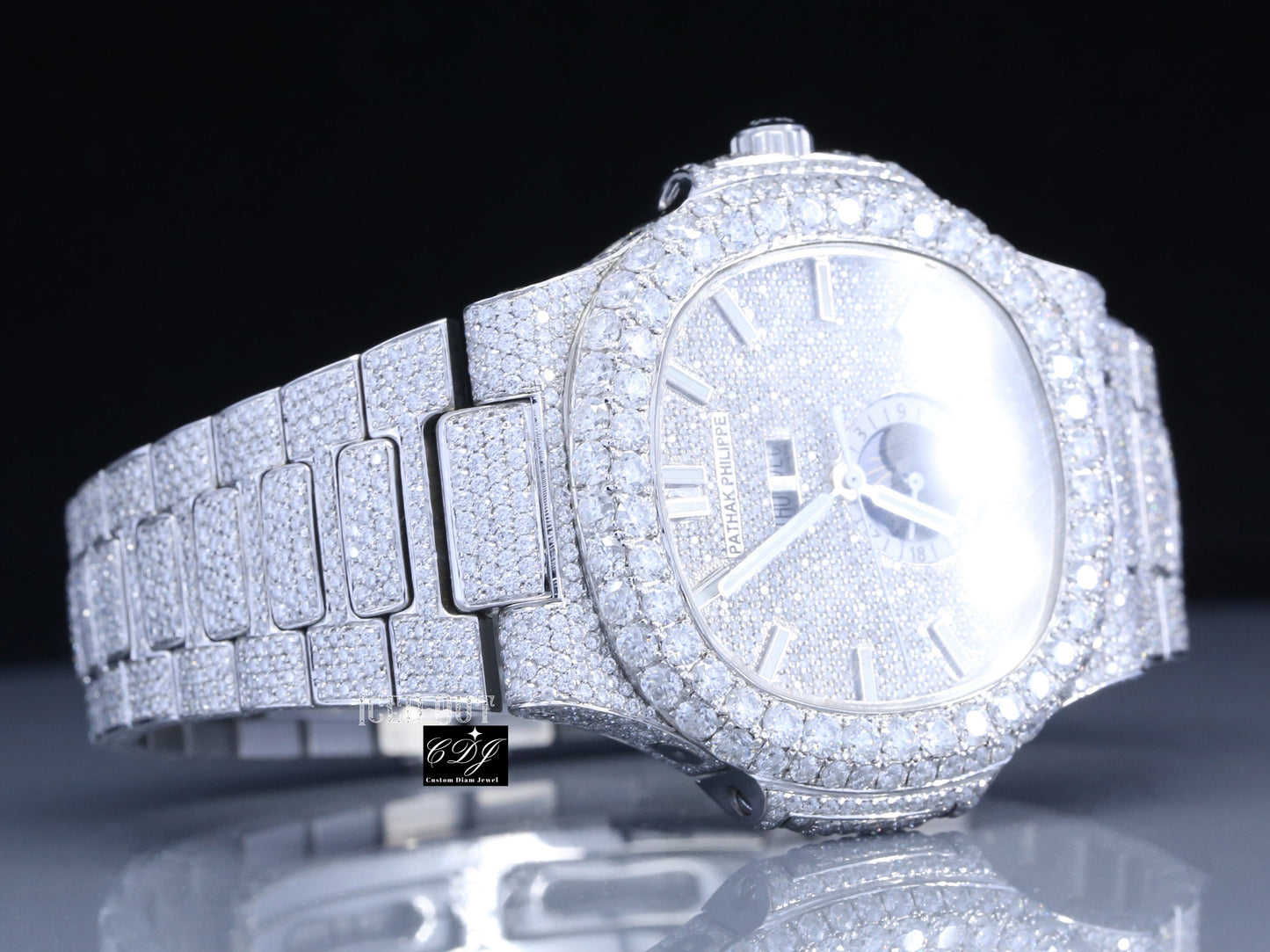 28CTW Luxury Bust Down Lab Grown Diamond Wrist Watch For Him  customdiamjewel   