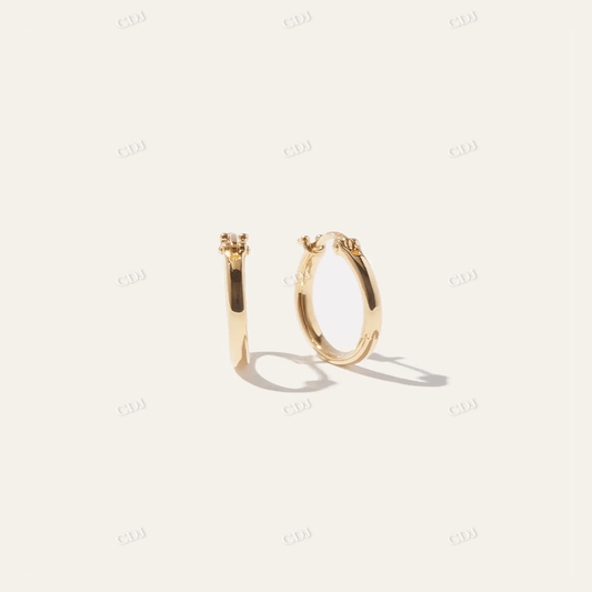 14K Gold Daily wear Hoop Earrings customdiamjewel