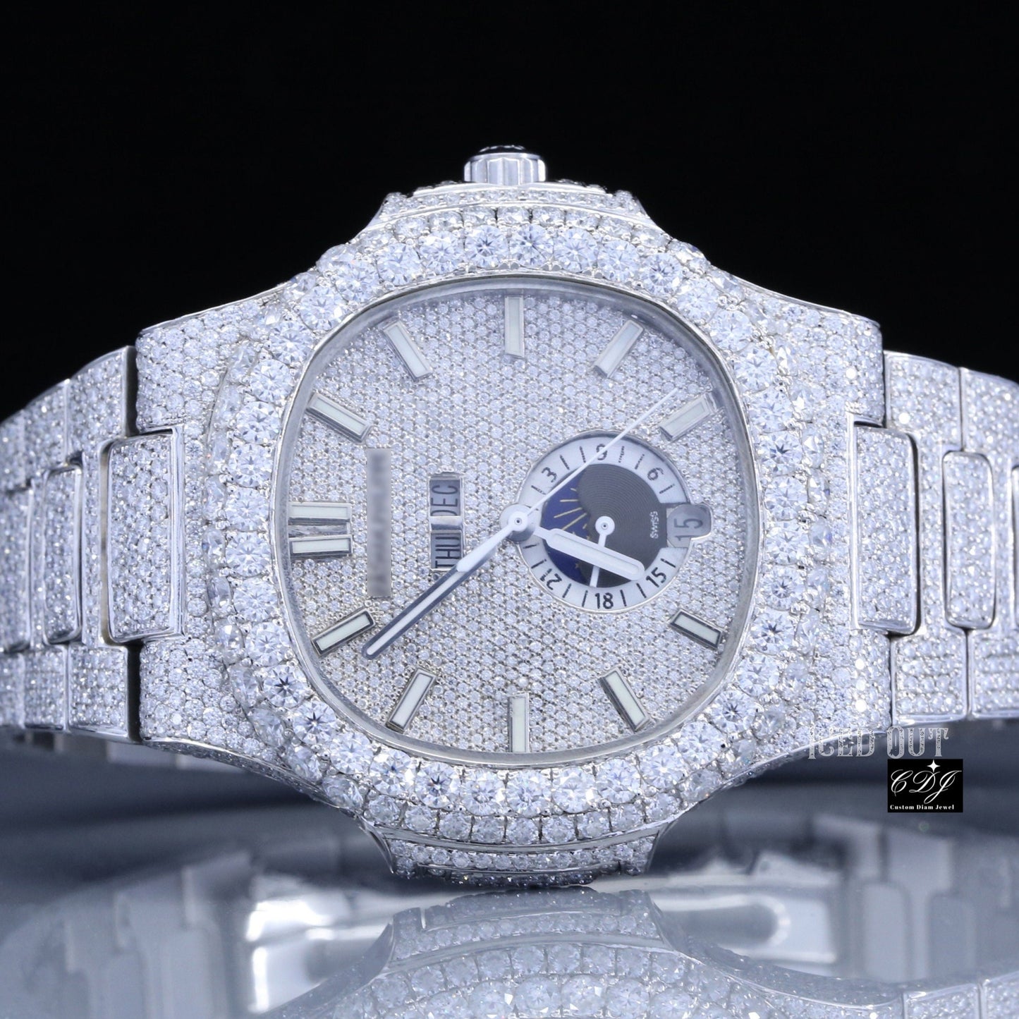 28CTW Luxury Bust Down Lab Grown Diamond Wrist Watch For Him  customdiamjewel   