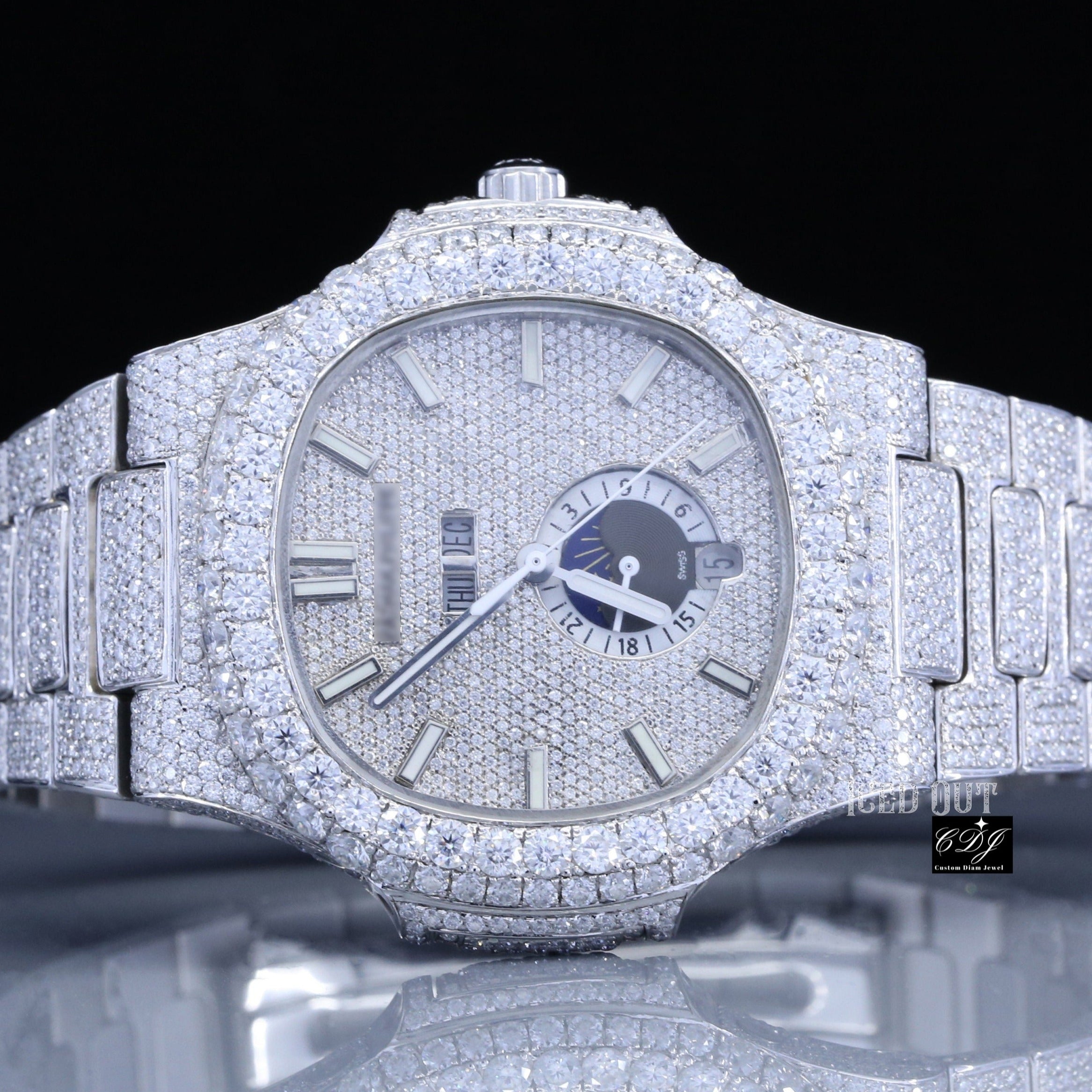 Custom Moissanite Diamond Watches For Men s Iced Out Bust Down Watches customdiamjewel