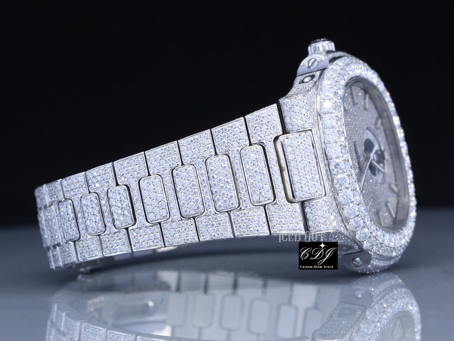 28CTW Luxury Bust Down Lab Grown Diamond Wrist Watch For Him  customdiamjewel   