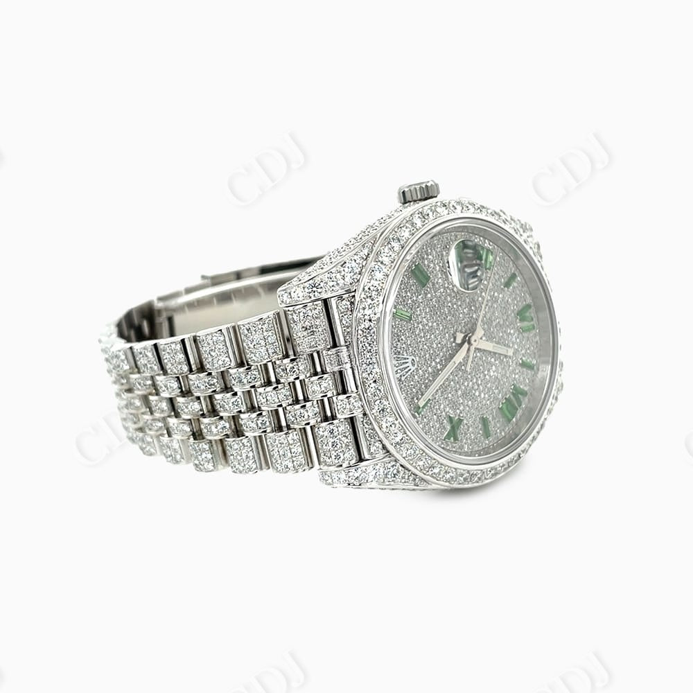 Rolex Datejust Green Numeral Dial Diamond Watch  customdiamjewel   