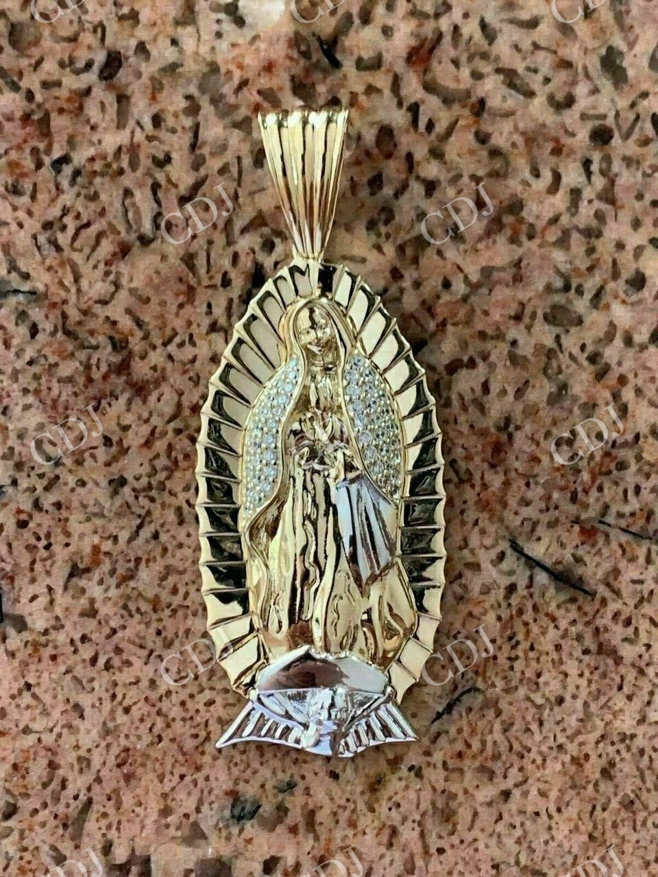 Virgin Mary Guadalupe Moissanite Pendant  customdiamjewel   