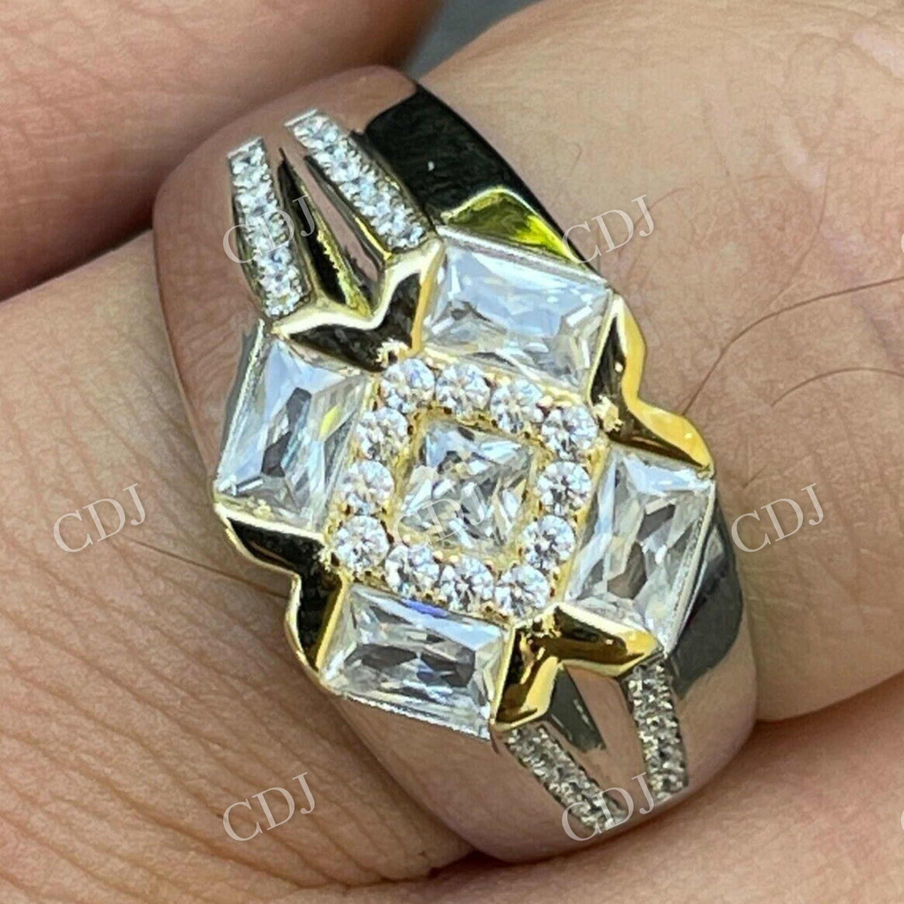 Men's Iced Out Hip Hop Diamond Ring  customdiamjewel   