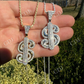 Moissanite Bling Iced Dollar $ Sign Money Hip Hop Pendant  customdiamjewel   