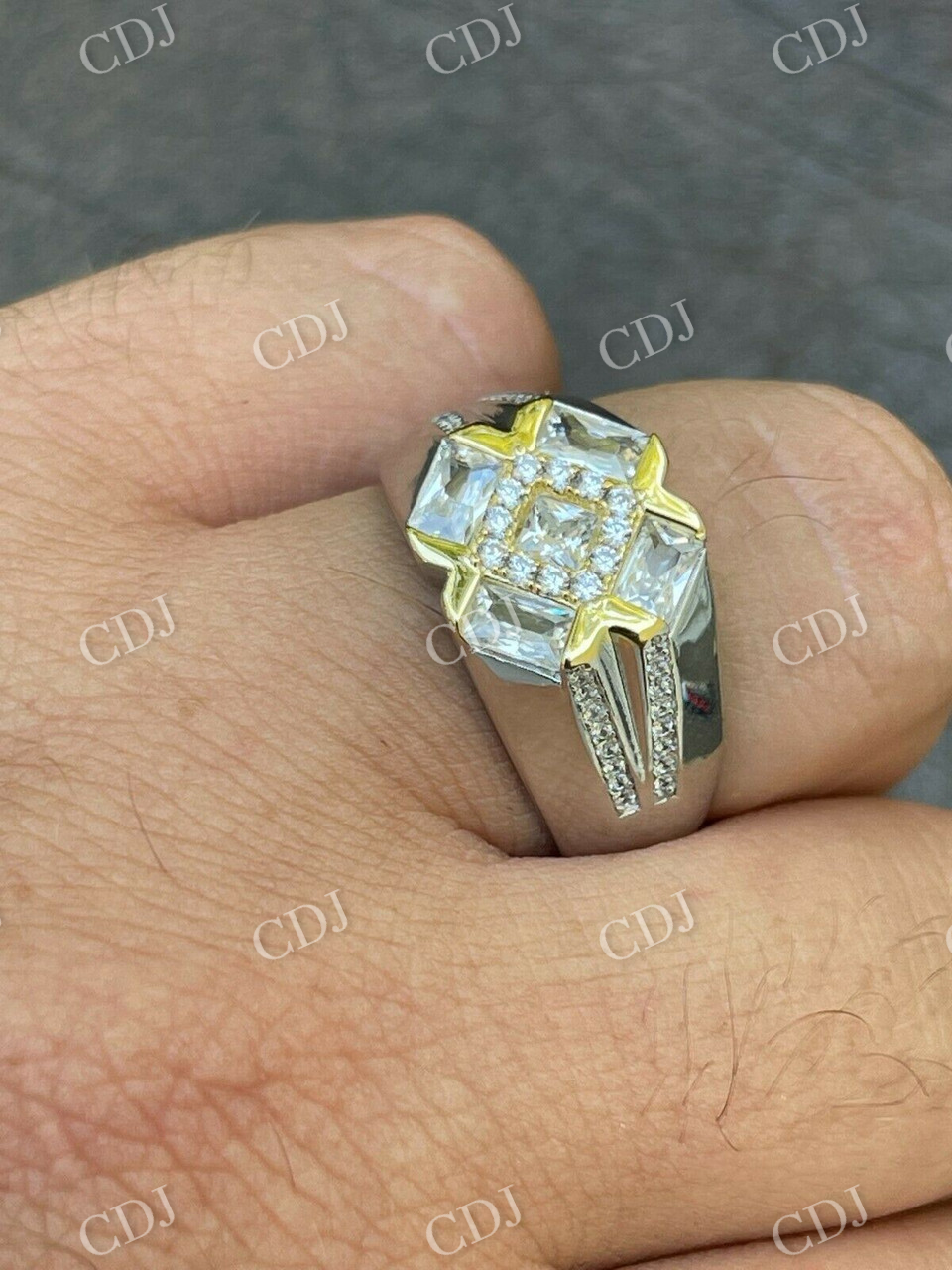 Men's Iced Out Hip Hop Diamond Ring  customdiamjewel   