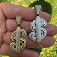 Moissanite Bling Iced Dollar $ Sign Money Hip Hop Pendant  customdiamjewel   