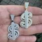 Moissanite Bling Iced Dollar $ Sign Money Hip Hop Pendant  customdiamjewel   