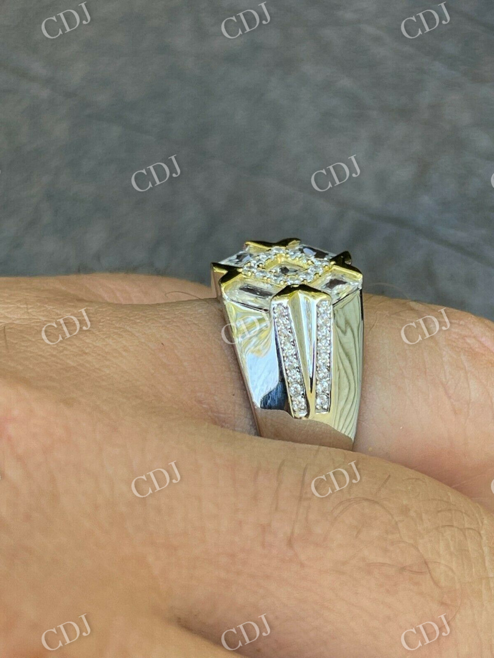 Men's Iced Out Hip Hop Diamond Ring  customdiamjewel   