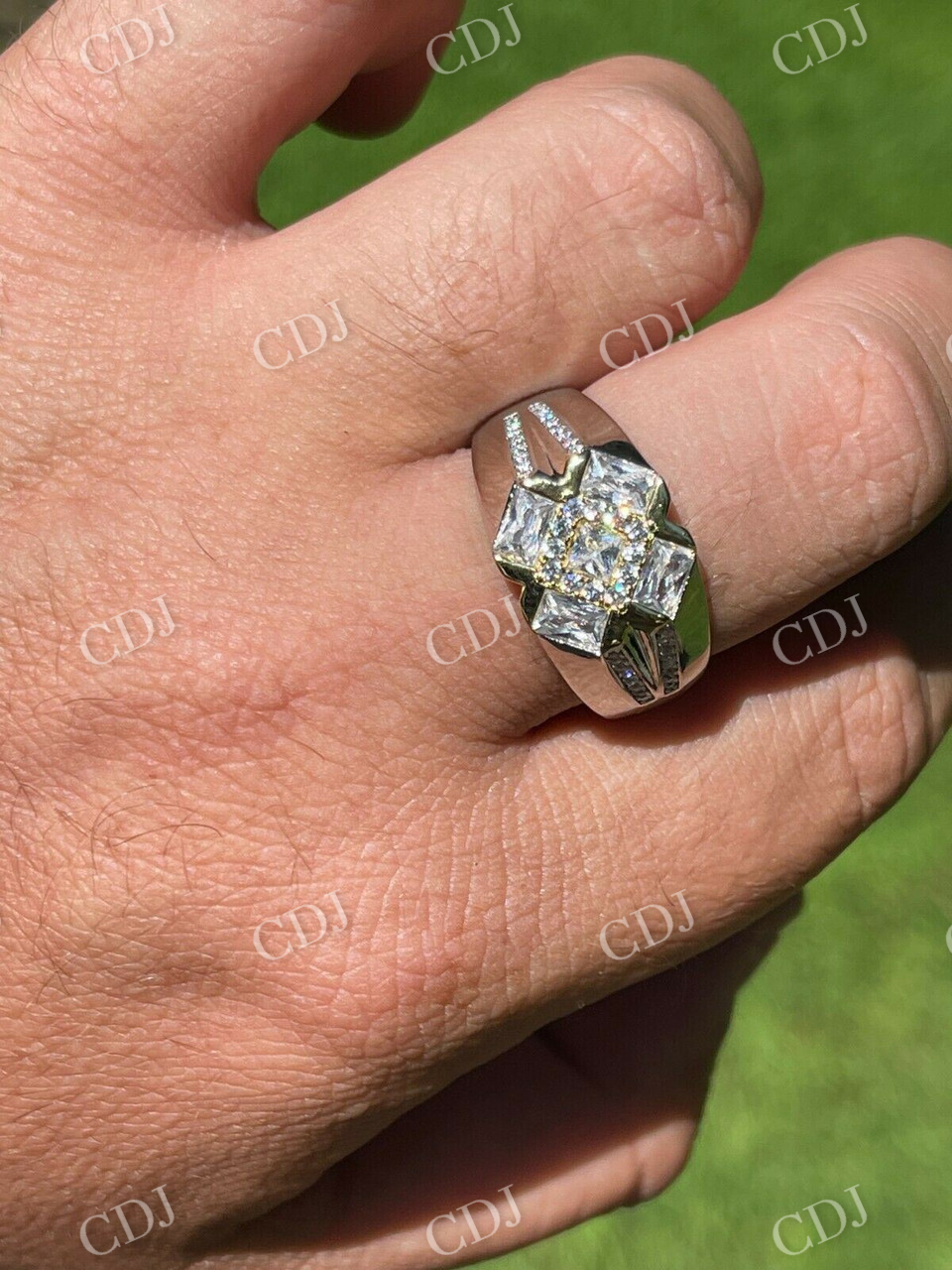 Men's Iced Out Hip Hop Diamond Ring  customdiamjewel   