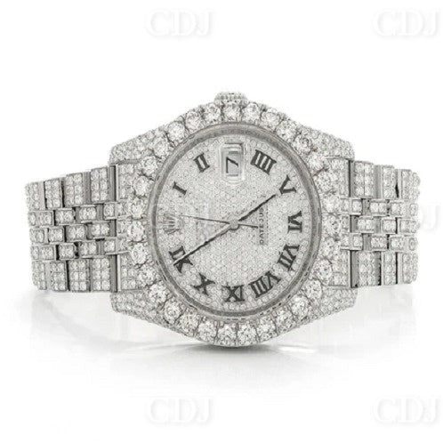 Rolex VVS Moissanite Iced Out Hip Hop Diamond Stainless Steel Waterproof Watch 15.50CTW  customdiamjewel   