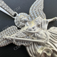 Moissanite Saint St Michael Slaying Dragon Pendant  customdiamjewel   