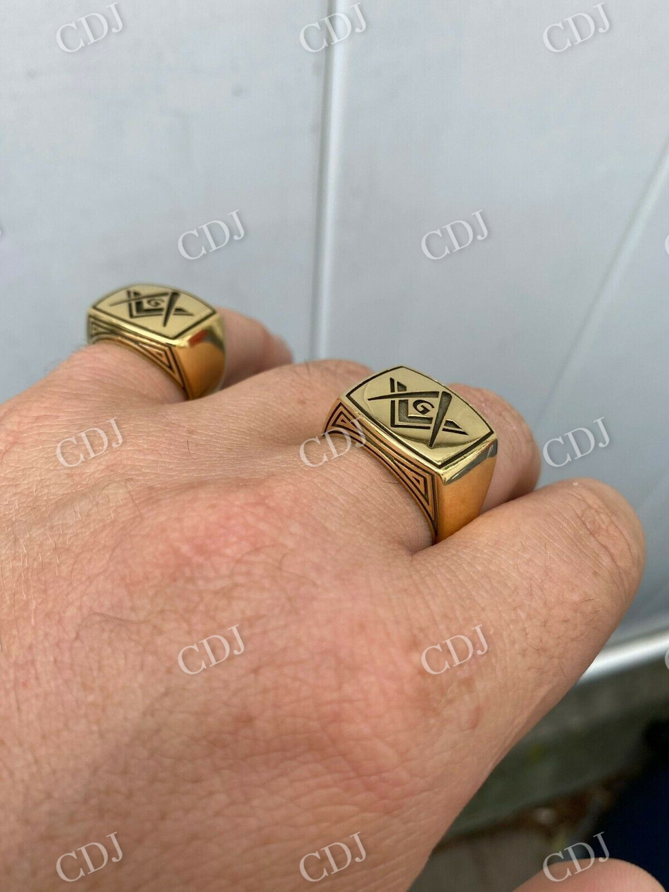 Silver Free Mason G Masonic Ring  customdiamjewel   