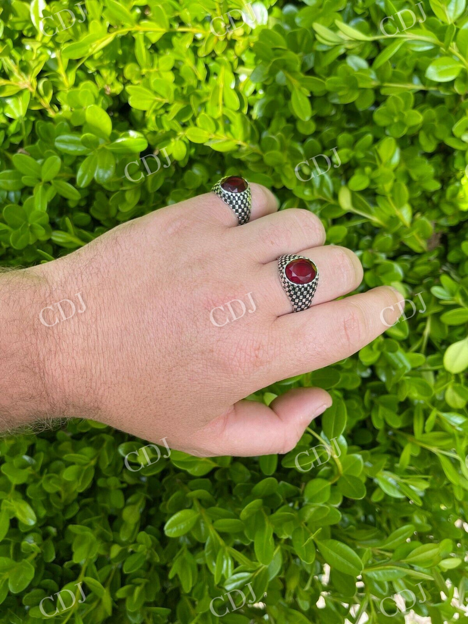 Ruby Red Stone Ring Pinky Signet Ring  customdiamjewel   