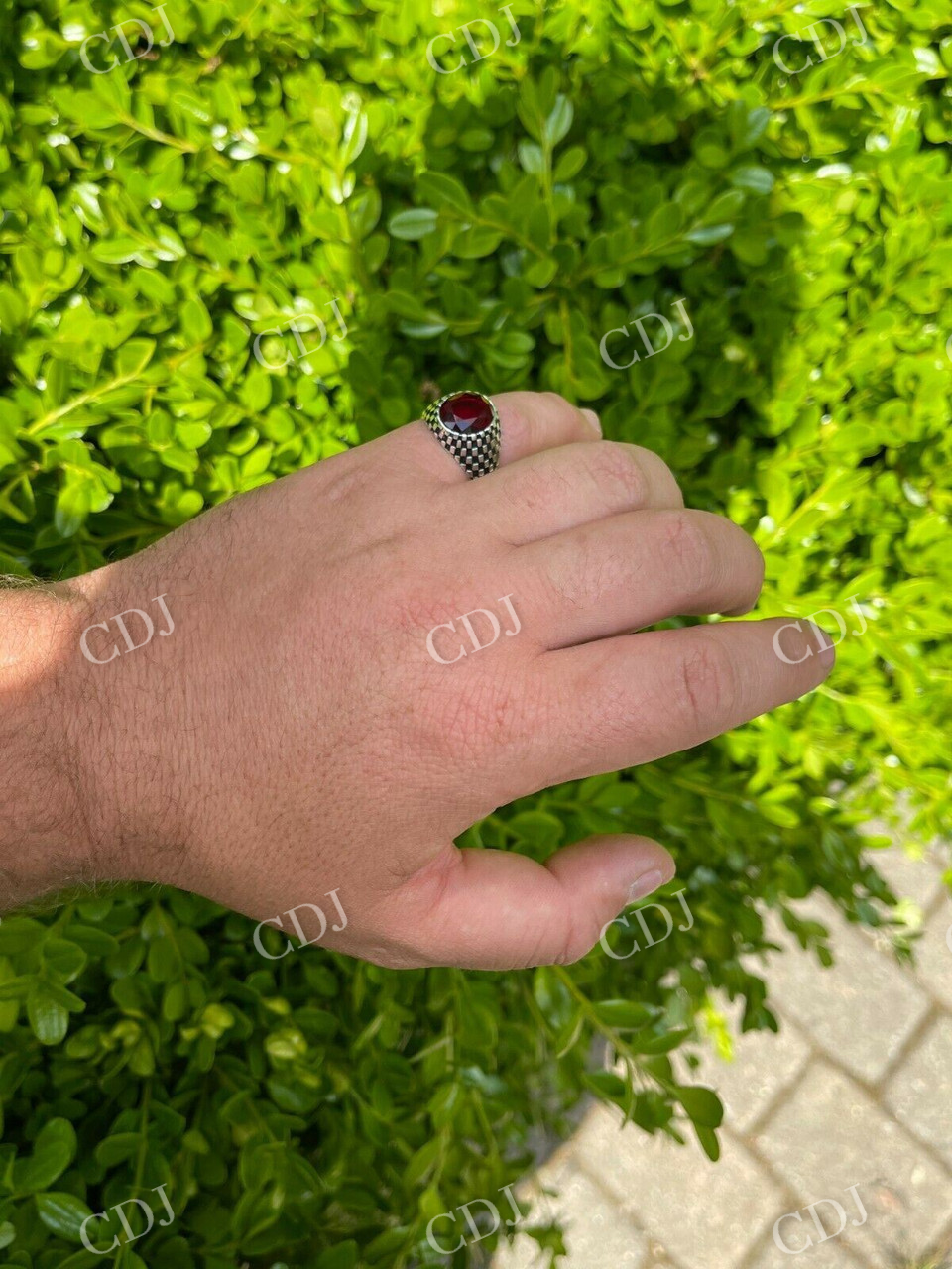 Ruby Red Stone Ring Pinky Signet Ring  customdiamjewel   