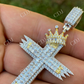 Men’s Cross W. Crown Baguette Diamond Pendant  customdiamjewel   