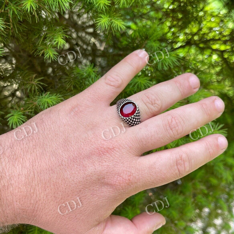 Ruby Red Stone Ring Pinky Signet Ring  customdiamjewel   