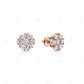 VVS Moissanite Diamond Floral Design Rose Gold Plated Earrings hip hop jewelry CustomDiamJewel