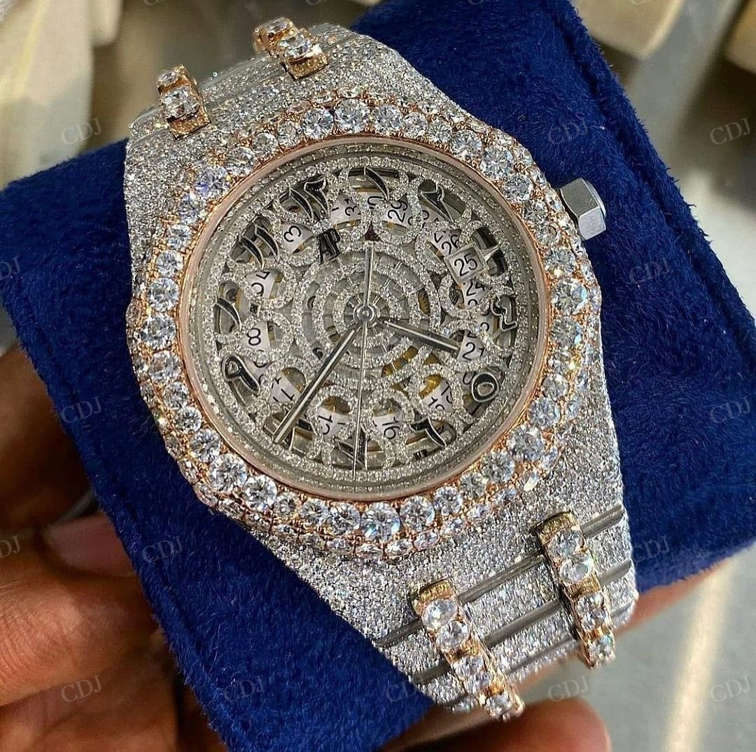 Hip Hop Custom Automatic Movement Diamond Watch  customdiamjewel   