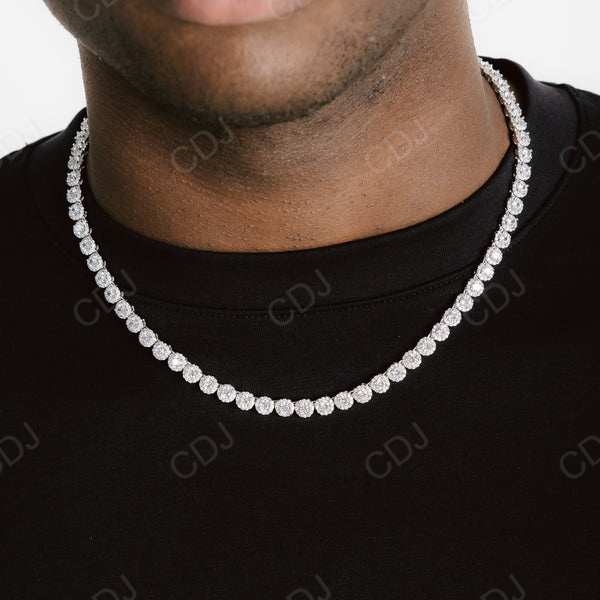 Round Cut Diamond Hip Hip Tennis Chain for Men  customdiamjewel   