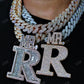 Baguette Diamond R Latter Pendant hip hop jewelry CustomDiamJewel   