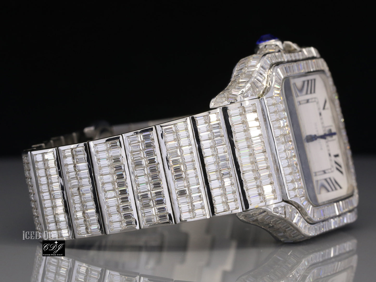 36CTW Iced Out Handset Baguette Moissanite Studded Diamond Watches  customdiamjewel   