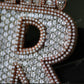 Baguette Diamond R Latter Pendant hip hop jewelry CustomDiamJewel   