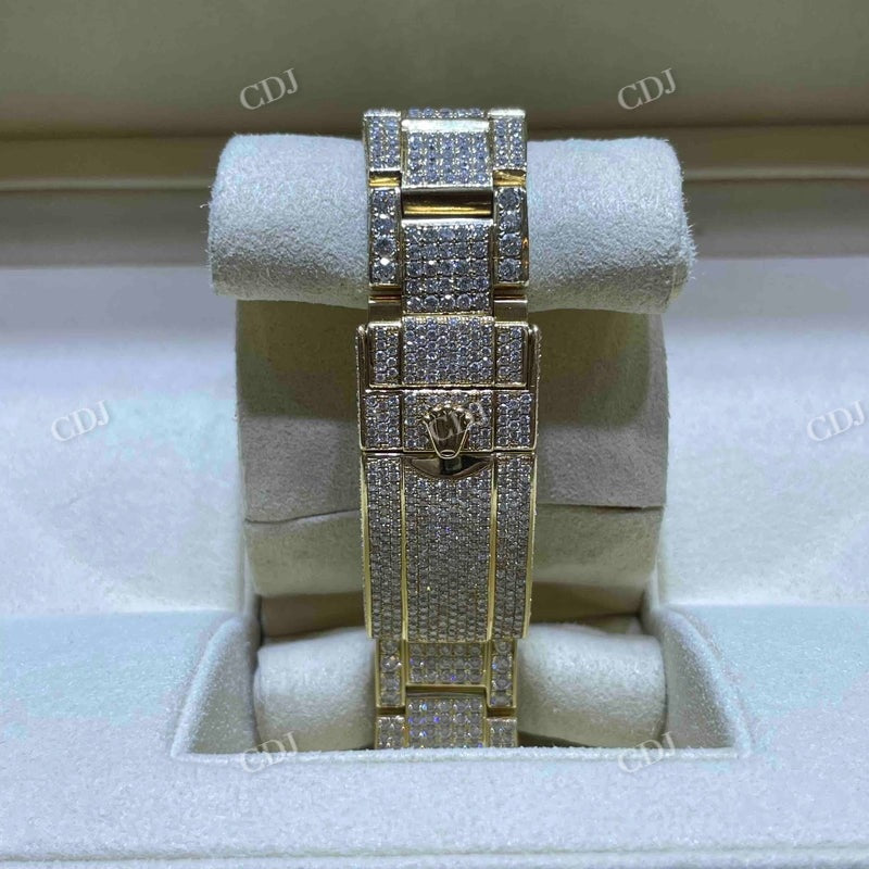 Rolex Bust Down Diamond On Bezel Moissanite Watch  customdiamjewel   