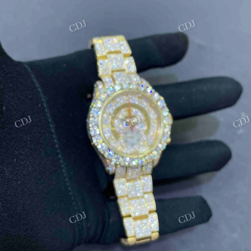 Rolex Bust Down Diamond On Bezel Moissanite Watch  customdiamjewel   