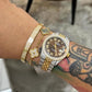 Hip Hop Iced Out Diamond Rolex Round Black Dial Watch hip hop jewelry CustomDiamJewel   