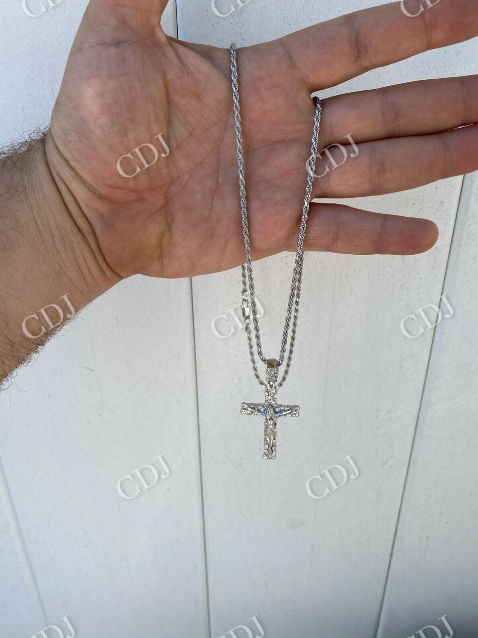 Mens Nugget Cross Jesus On Crucifix Diamond Pendant  customdiamjewel   