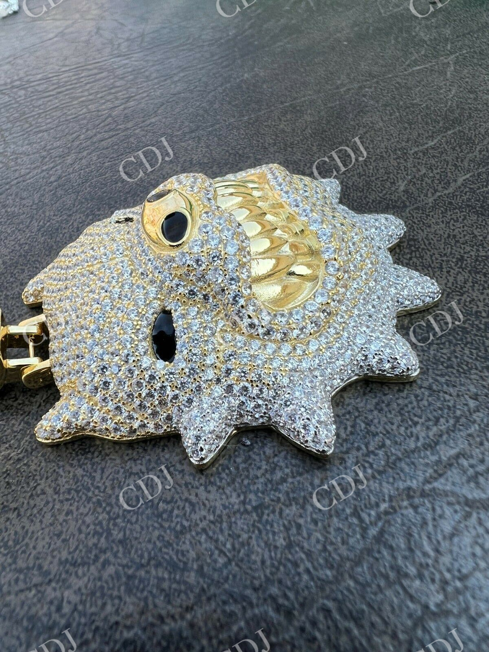 Iced Hip Hop Angry Pitbull Dog Diamond Pendant  customdiamjewel   