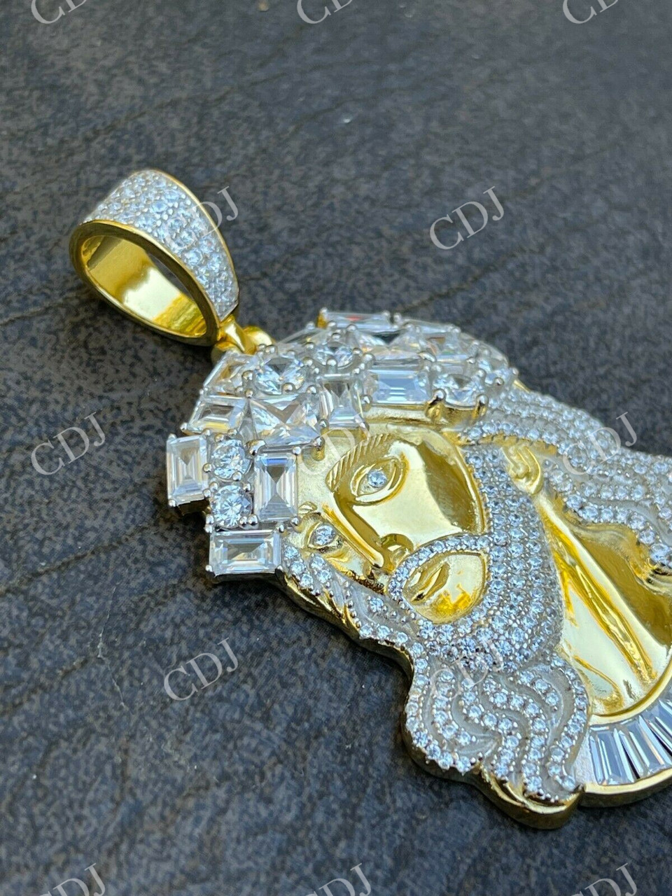 Jesus Piece Iced Hip Hop Diamond Pendant  customdiamjewel   