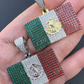 Mexican Flag Moissanite Pendant  customdiamjewel   