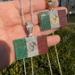 Mexican Flag Moissanite Pendant  customdiamjewel   