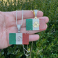 Mexican Flag Moissanite Pendant  customdiamjewel   