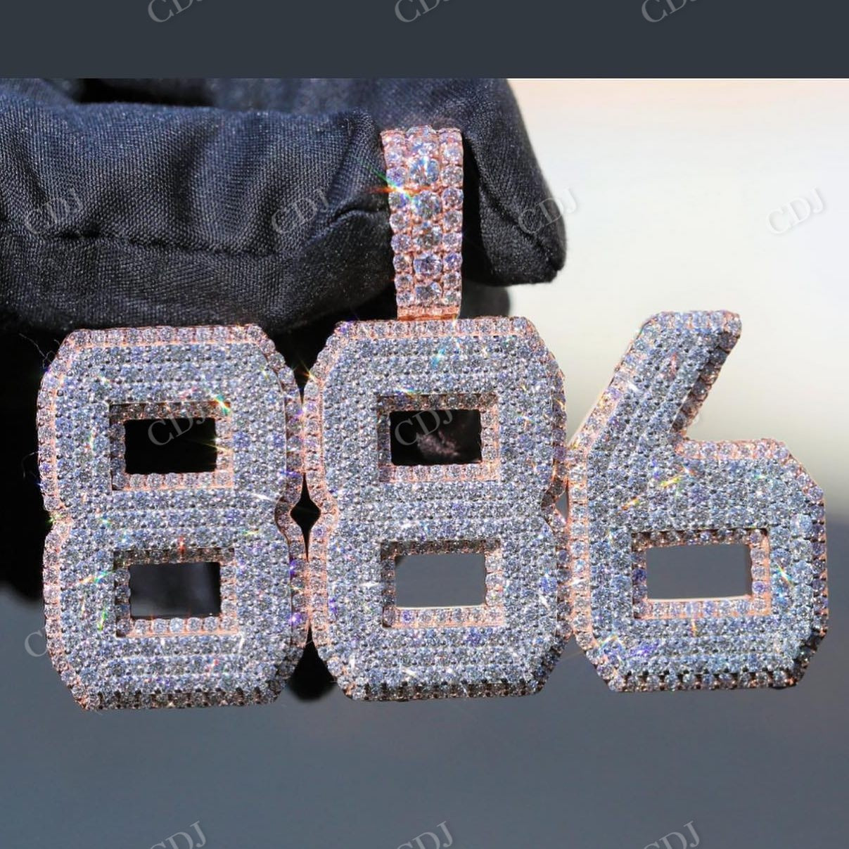 Personalized 886 Numbered Diamond Pendant hip hop jewelry CustomDiamJewel   