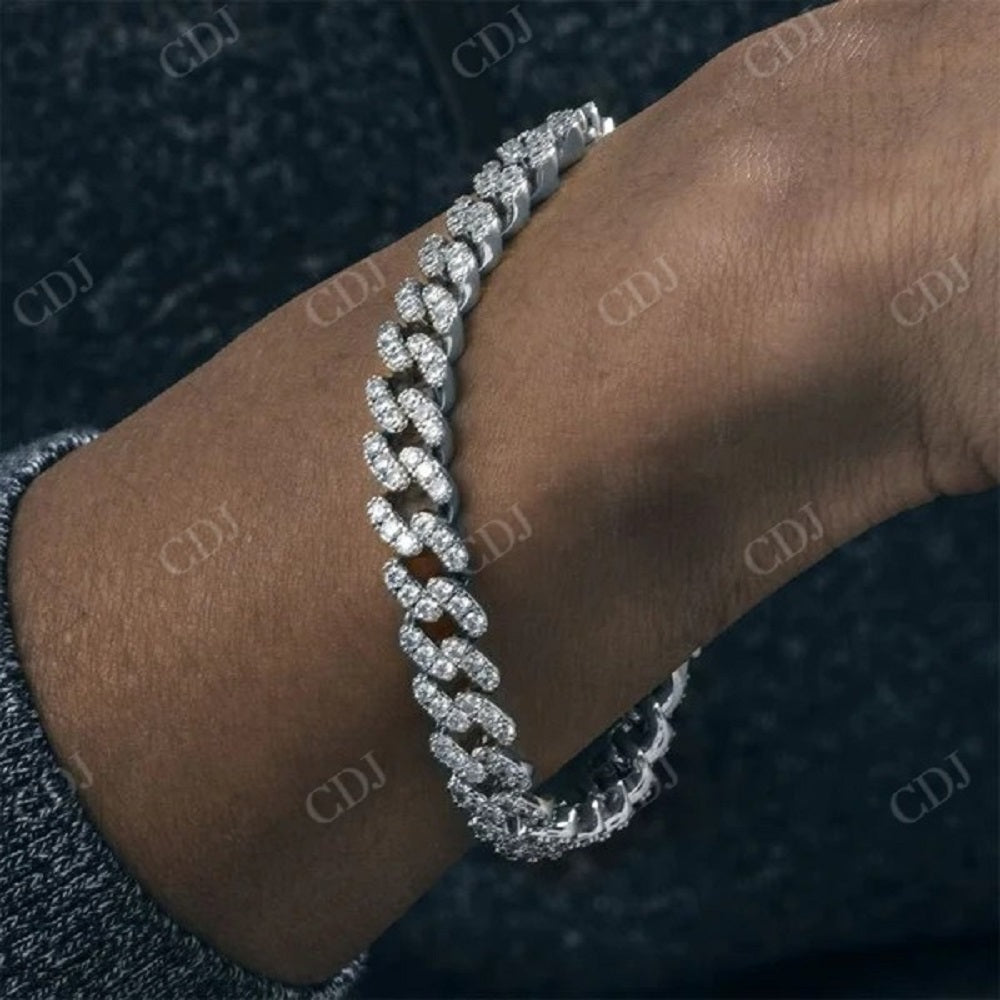 Diamond Iced Out Cuban Bracelet  CustomDiamJewel   