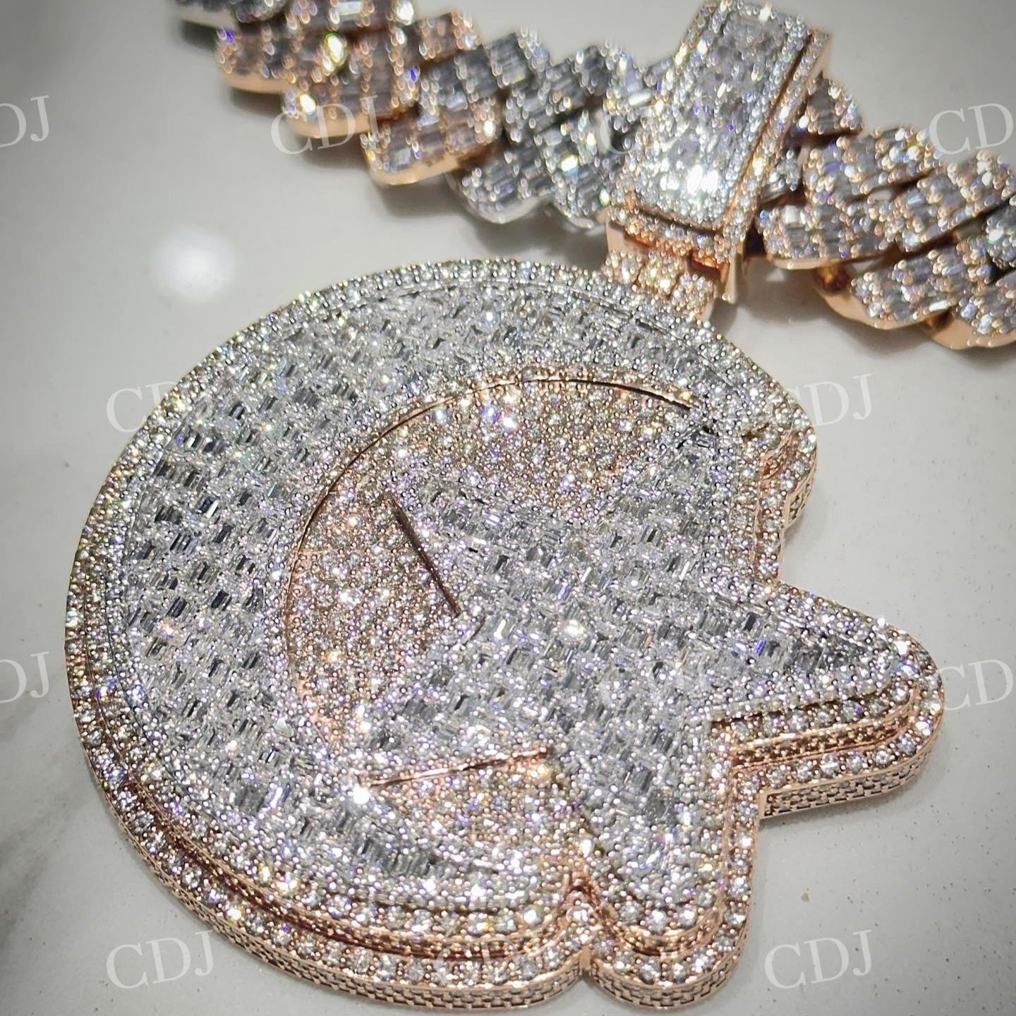 Custom Half Mun Star Shape Fully Iced Out Hip Hop Pendant hip hop jewelry customdiamjewel   