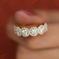 1.64CTW Round Cut Halo Lab Grown Diamond Half Eternity Wedding Band  customdiamjewel   