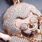 Rose Gold Iced Out Diamond Hip Hop Pendant hip hop jewelry customdiamjewel   