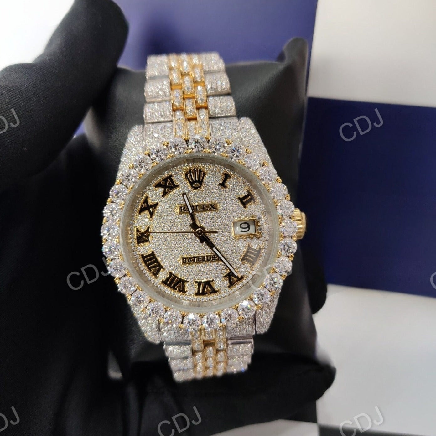 Rolex DateJust Model Natural Diamond Studded Pass Diamond Tester Watch For Men's 28 to 30 Carats (Approx.)  customdiamjewel   