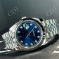 Diamond Set Blue Dial Stainless Steel Rolex Watch  customdiamjewel   