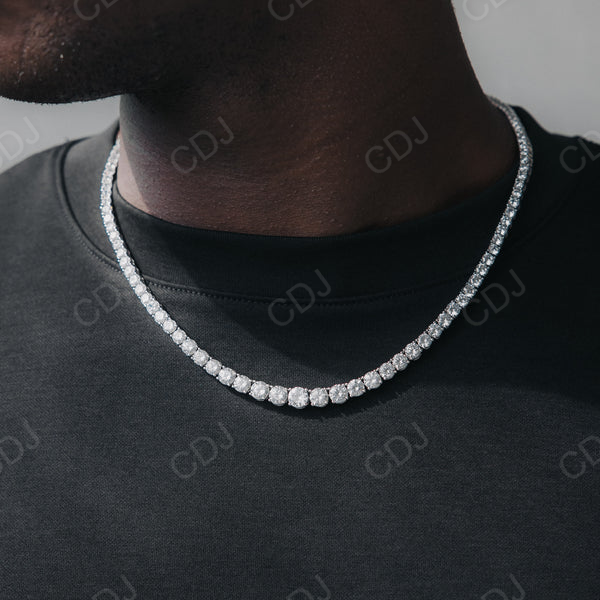 Hip Hop Round Diamond Tennis Chain For Unisex  customdiamjewel   