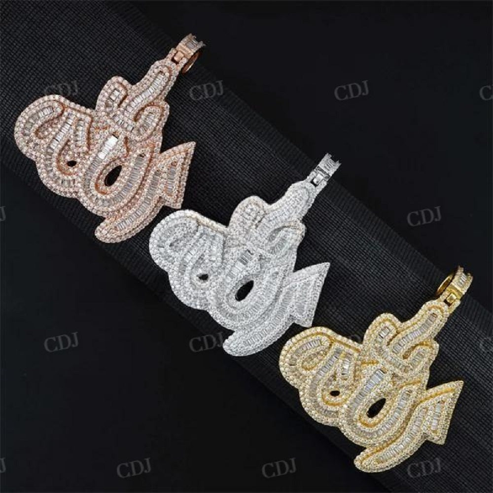 Iced Out Allah Symbol Diamonds Pendant  customdiamjewel   